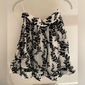 Vintage Zimmermann holiday black floral print skirt